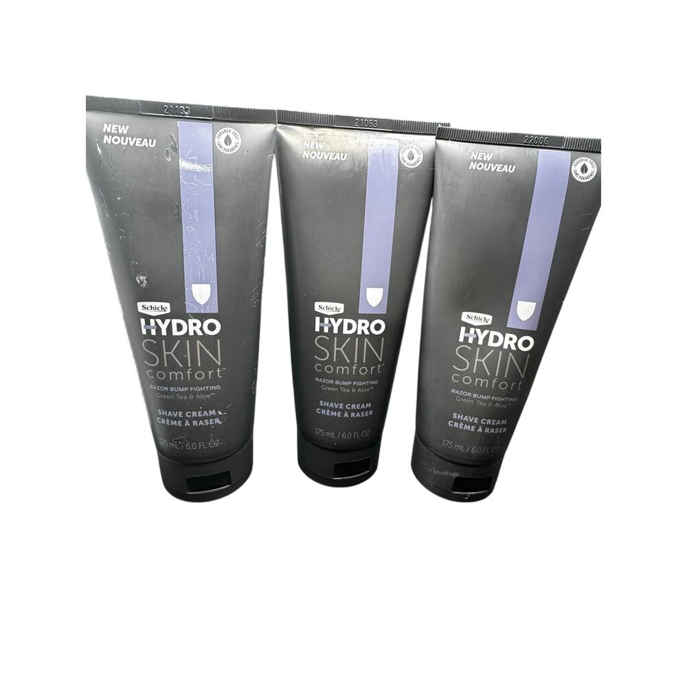 NWT SET OF 3 Schick Hydro Skin Comfort Razor Bump Fighting Shave Cream 6OZ EACH